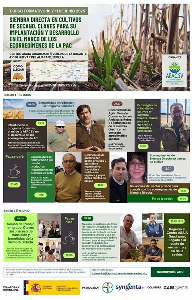 CArtel El-Centro-Guadiamar-de-ASAJA-acoge-manana-un-curso-sobre-siembra-directa-en-cultivos-de-secano-