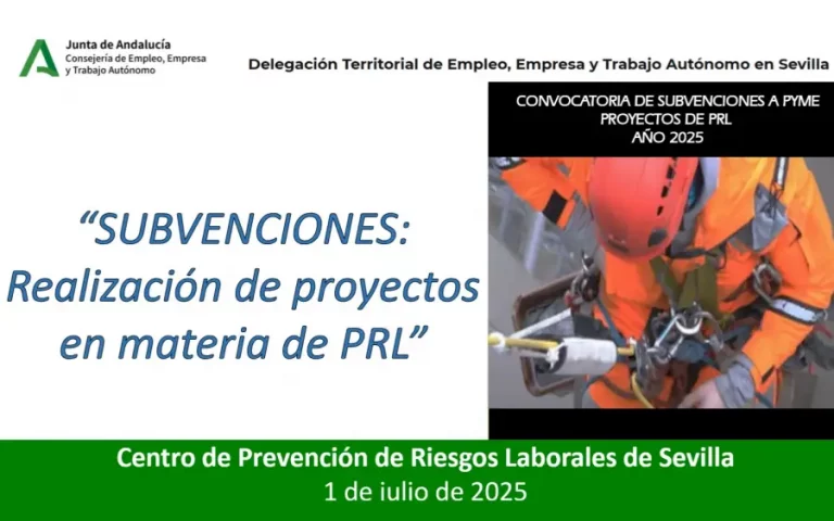 Foto noticia Aquí tienes toda la información sobre las ayudas a la prevención de riesgos laborales en Andalucía