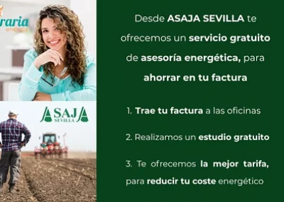 La factura de la luz se te hace cuesta arriba En ASAJA-Sevilla te ayudamos a ahorrar con la colaboración de Agraria Energía Foto ¿La factura de la luz se te hace cuesta arriba? En ASAJA-Sevilla te ayudamos a ahorrar con la colaboración de Agraria Energía