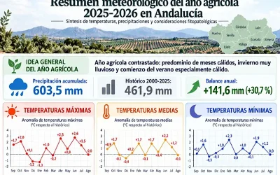 El año agrícola 2025-2026 cierra en Andalucía con una marcada variabilidad térmica y pluviométrica